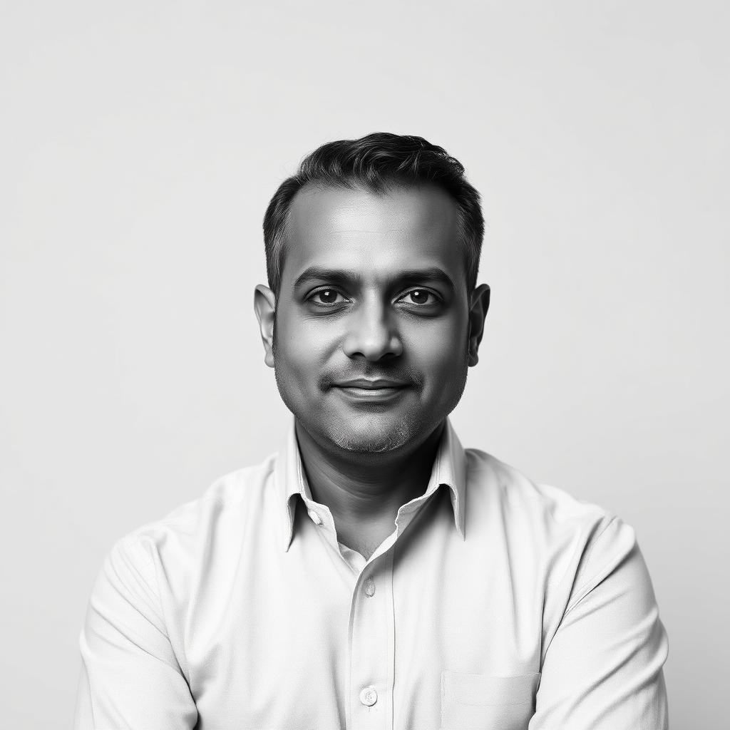 Portrait of Vikram Mehra, a research persona